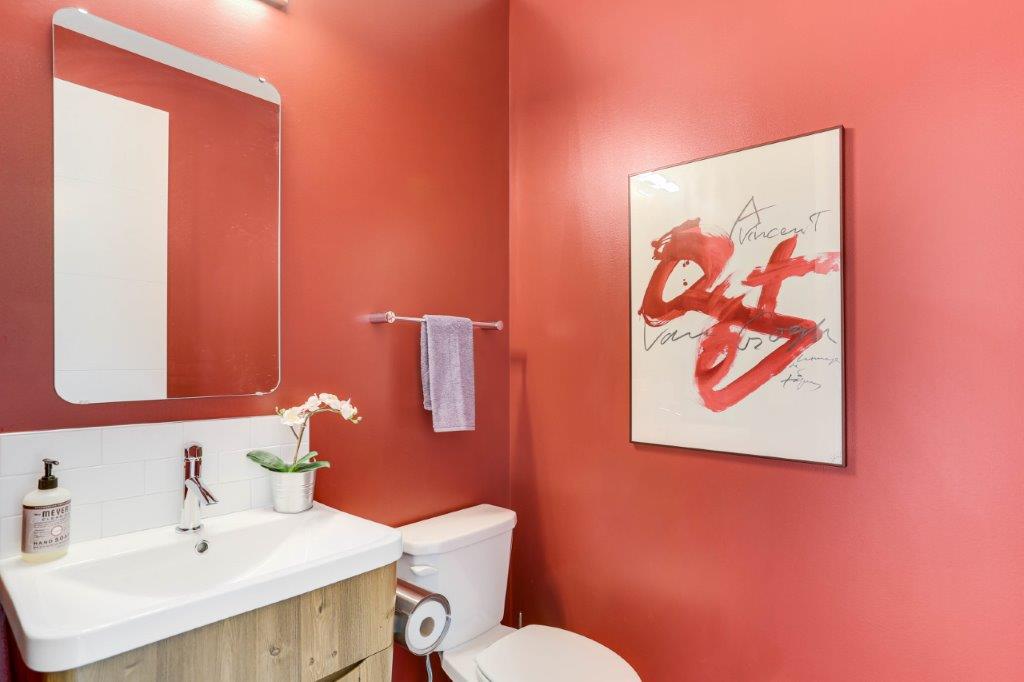Minneapolis Modern Home Bright Color Powder Bath