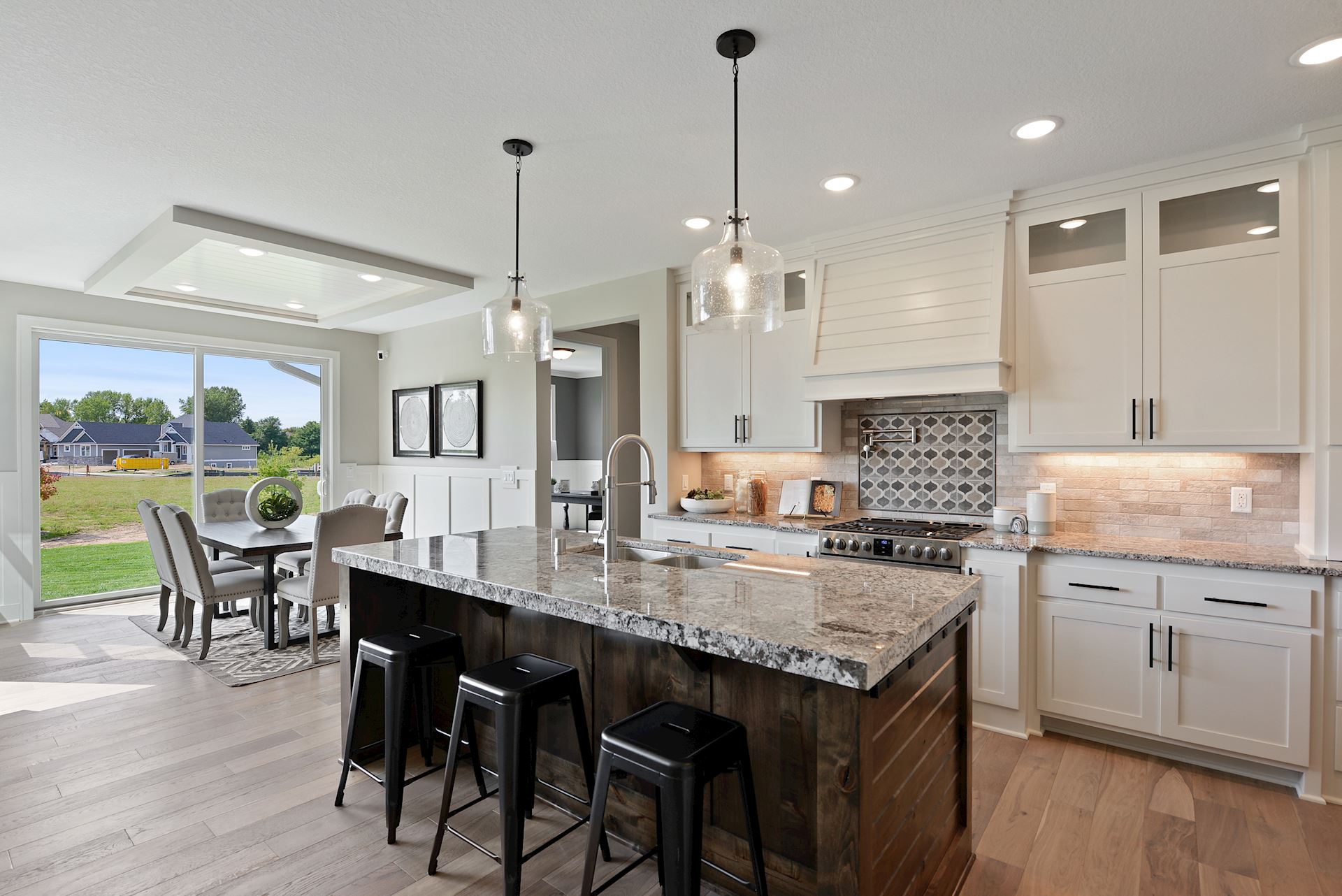 Custom designed kitchen and cabinetry with large island