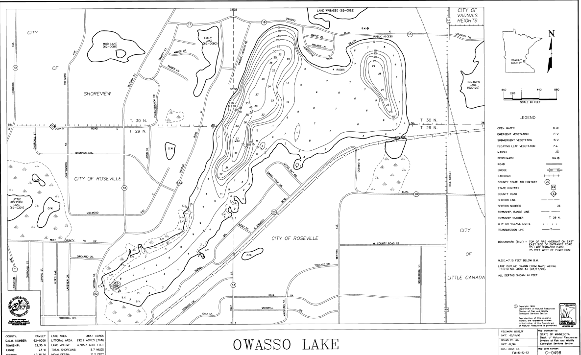 Lake Owasso Map