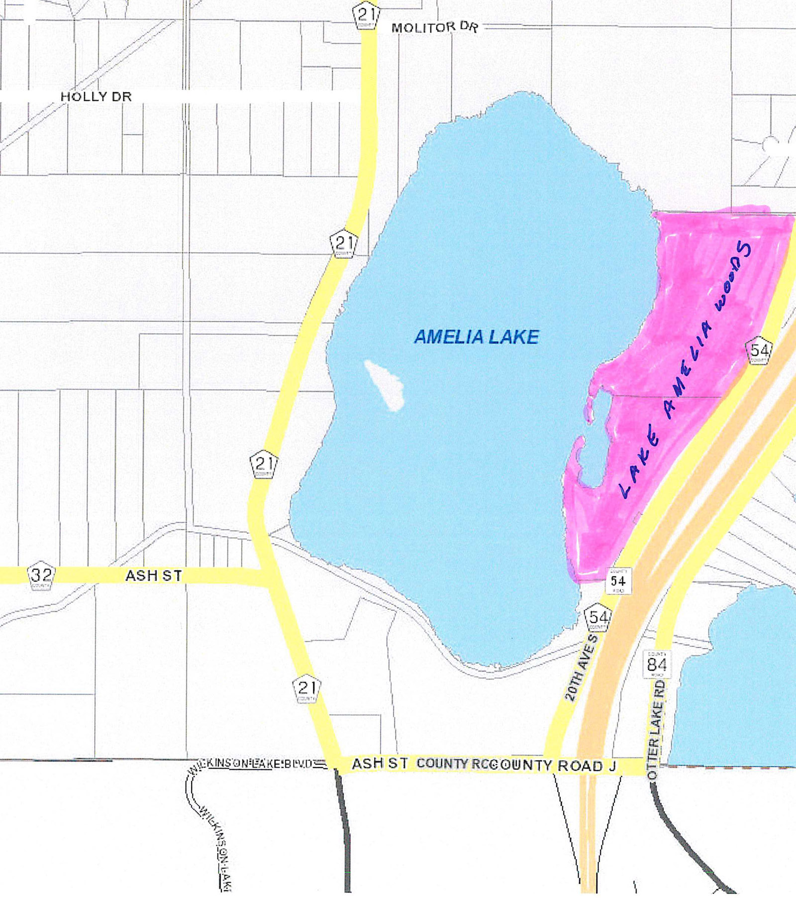 Lake Amelia Woods Anoka County Parcel Map View