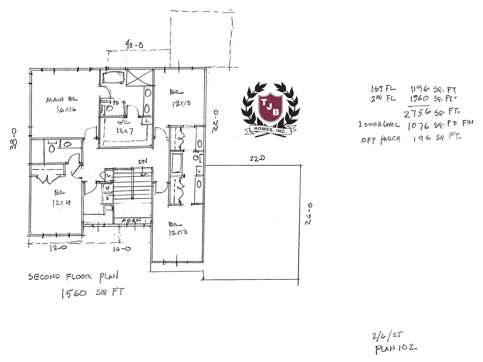 Dahlia Home Plan Second Floor Plan features Primary Suite, Ensuite, 2 Additional Bedrooms with Jack-n-Jill Bath, Laundry Room
