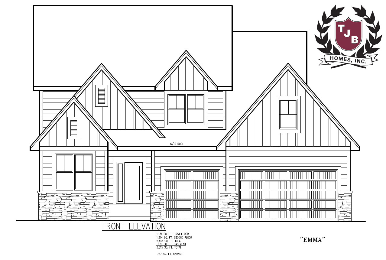 Emma Luxury Two Story Home Plan Front Elevation