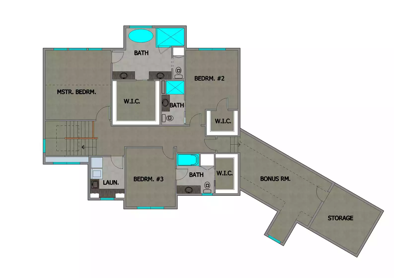 Mindy TJB #623 2 Story Home Plan Upper Floor Plan