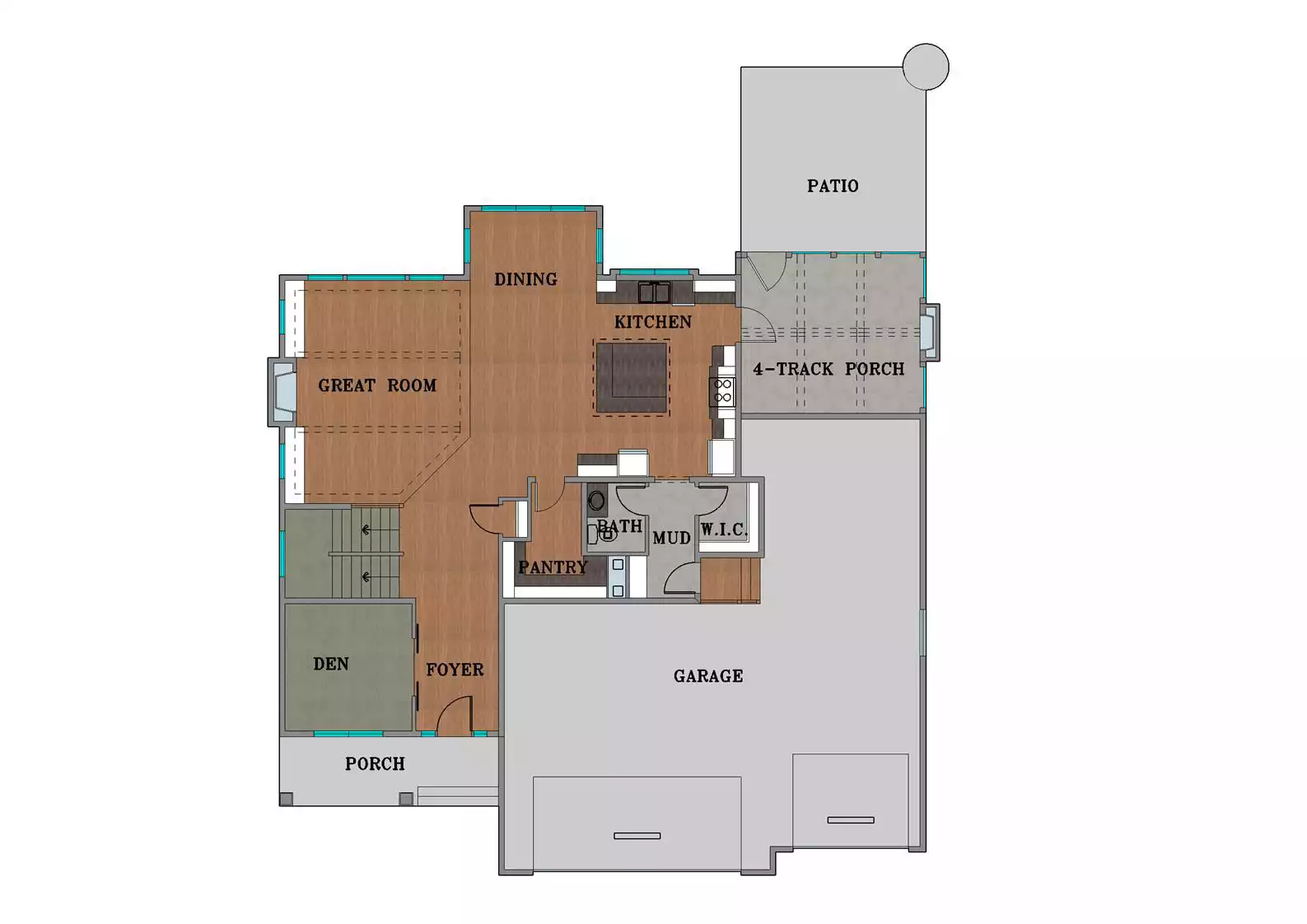 Cassie Farm House Home Plan #639 Main Floor Plan