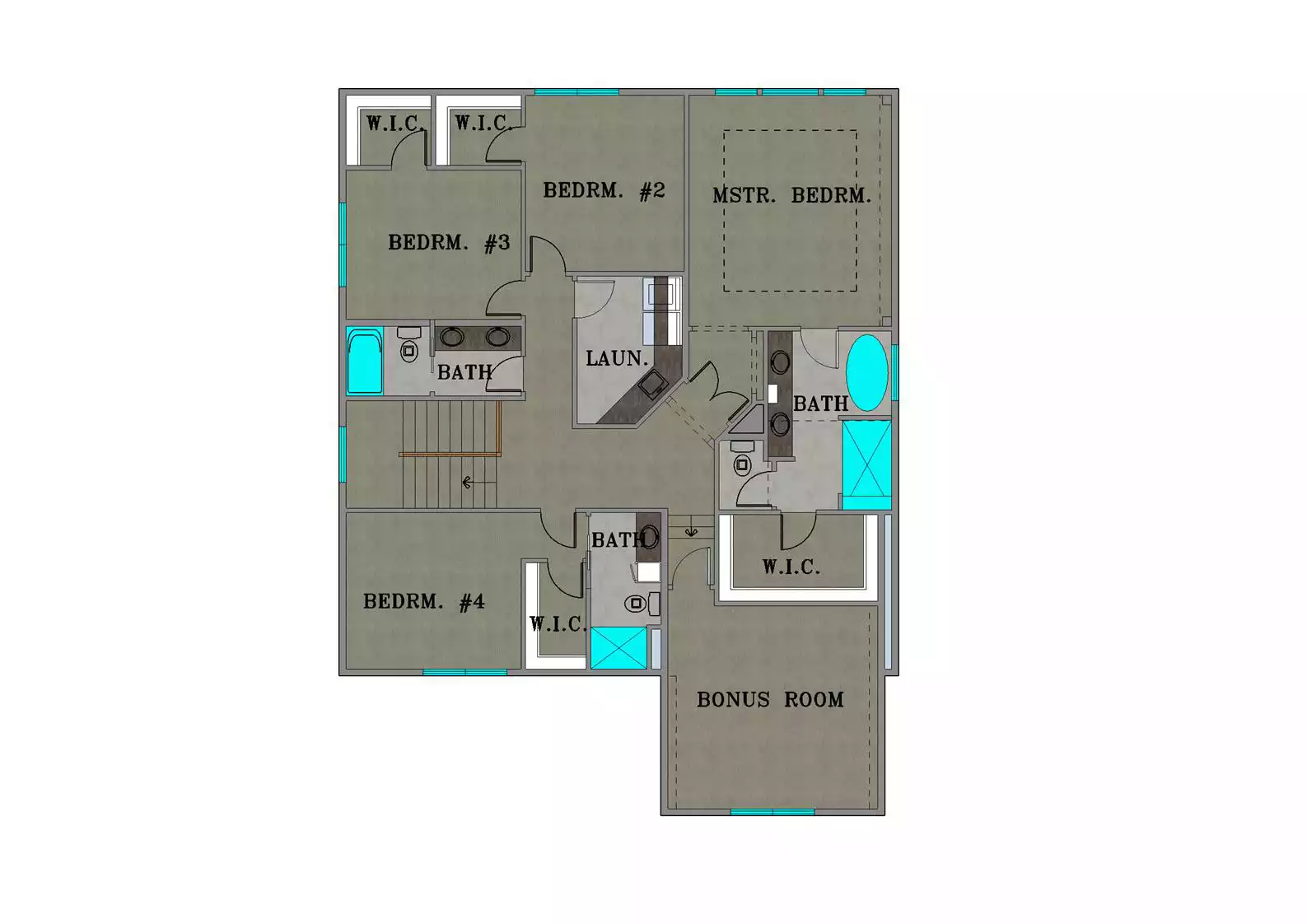 Cassie Farm House Home Plan #639 Upper Floor Plan
