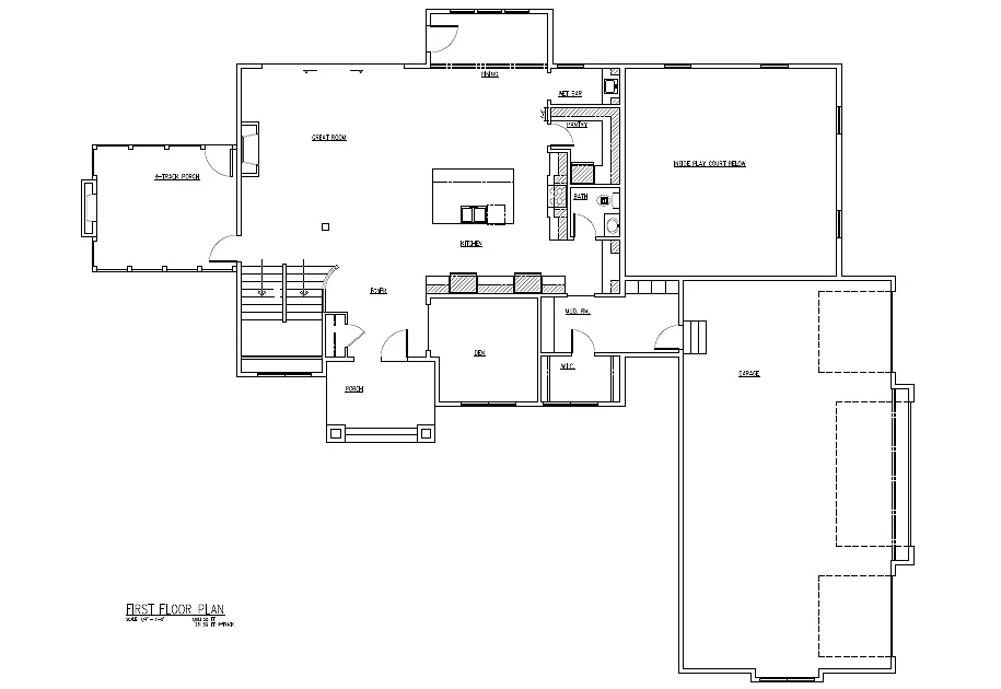 French Country TJB Home Plan #603 Main Floor Plan