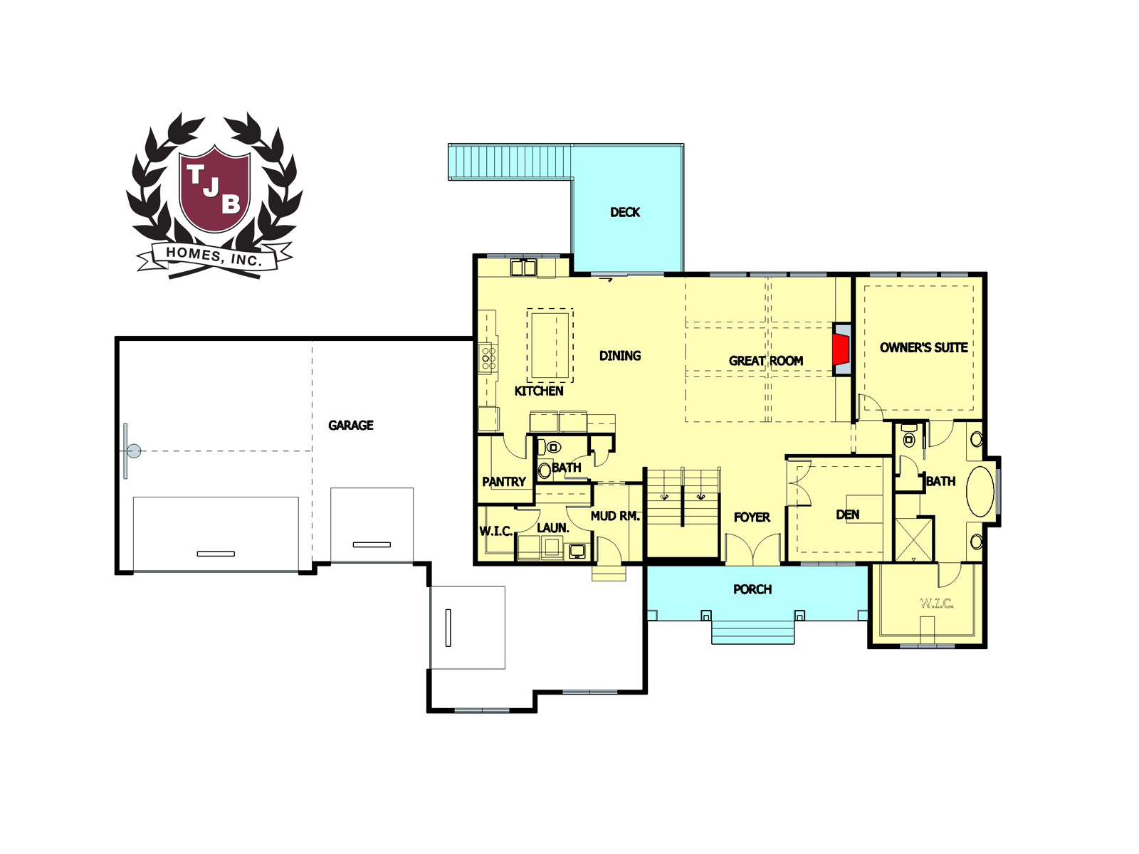 The Christina Main Level Floor Plan – Main Floor Master Layout