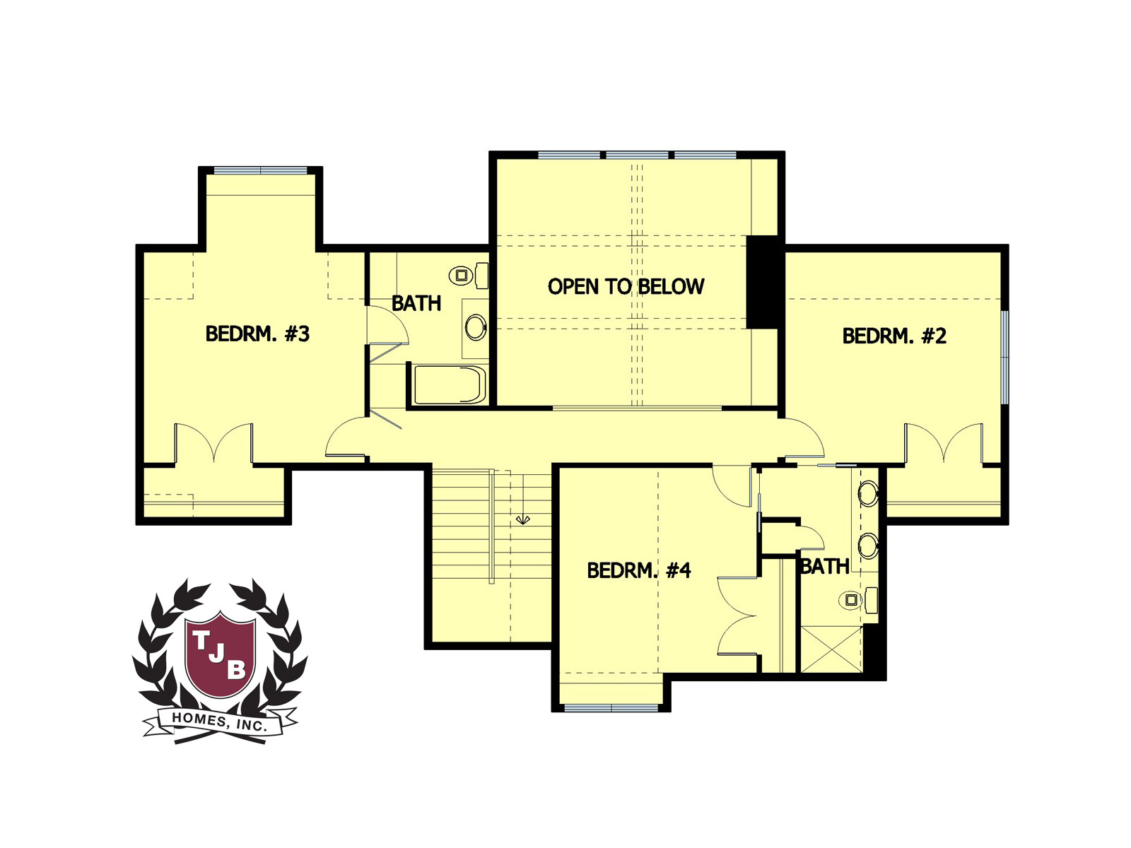 The Christina Upper Level Floor Plan – Loft and 3 Bedrooms.