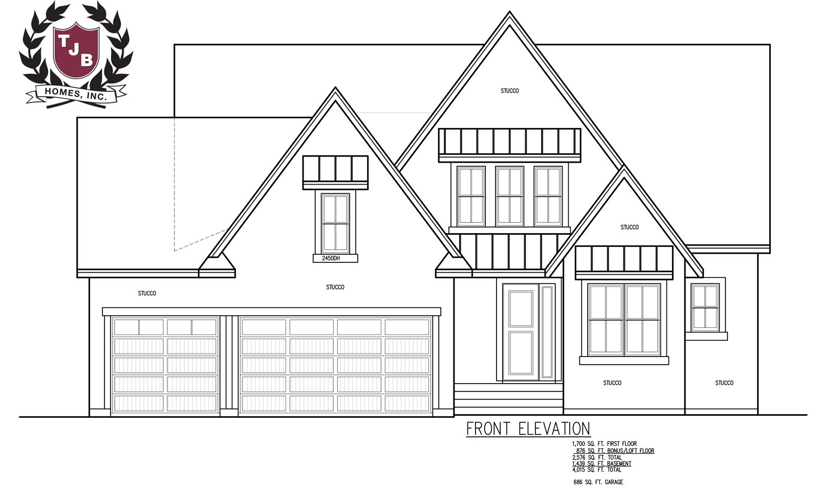 Halifax TJB #837 1.5 story main floor master home with 3 car garage