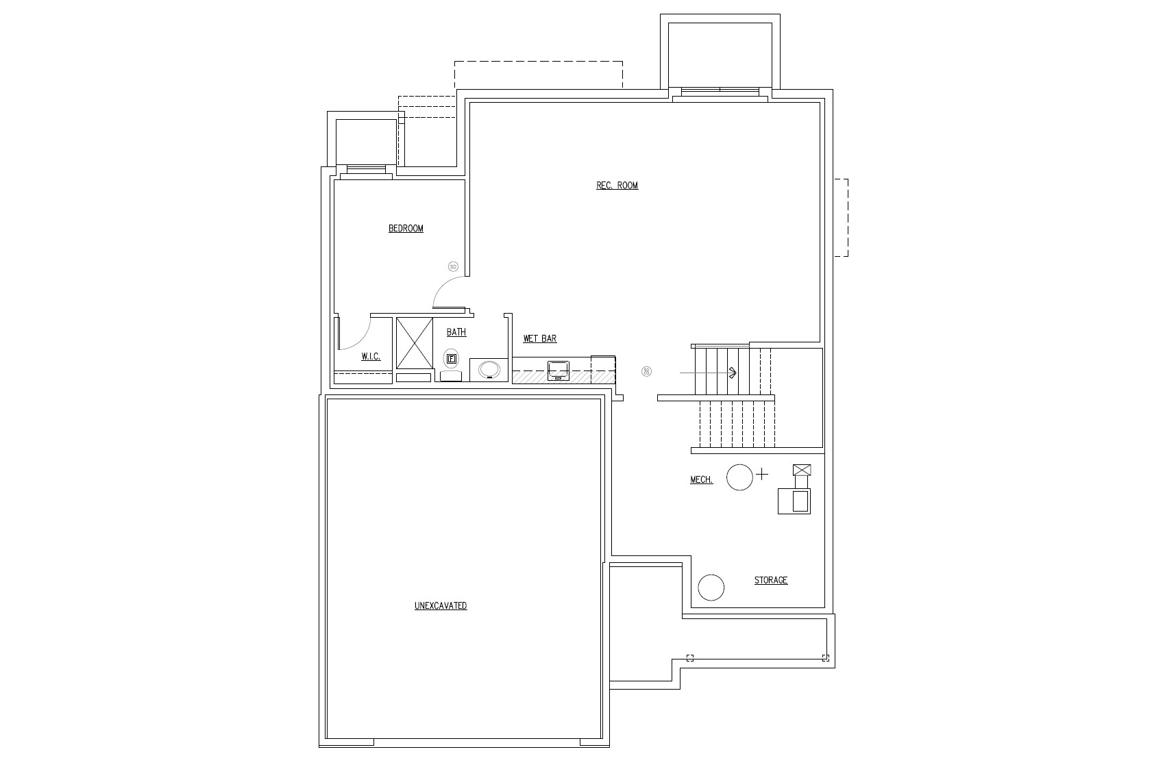 Elana-Concord TJB #485 Narrow Lot Home Plan Basement Floor Plan
