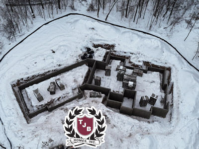 Aerial drone view of Gretchen Home Plan TJB #779