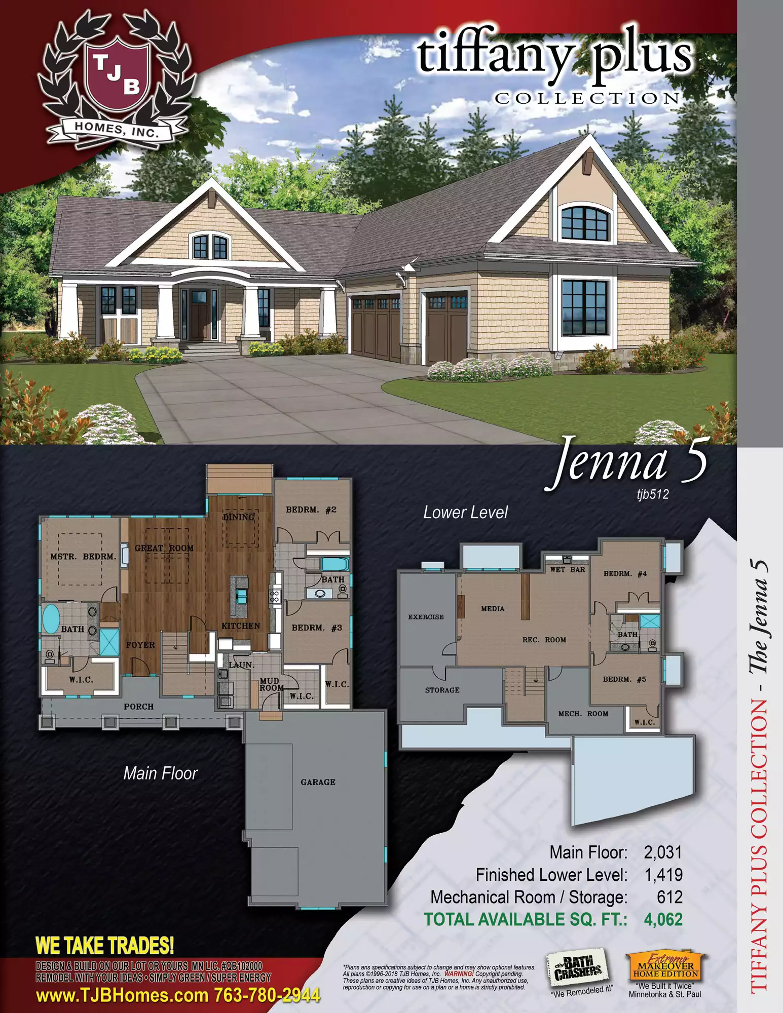 Luxury Dream Home Collection Pre-Priced Home Plan Jenna 5 #512 Floor Plans