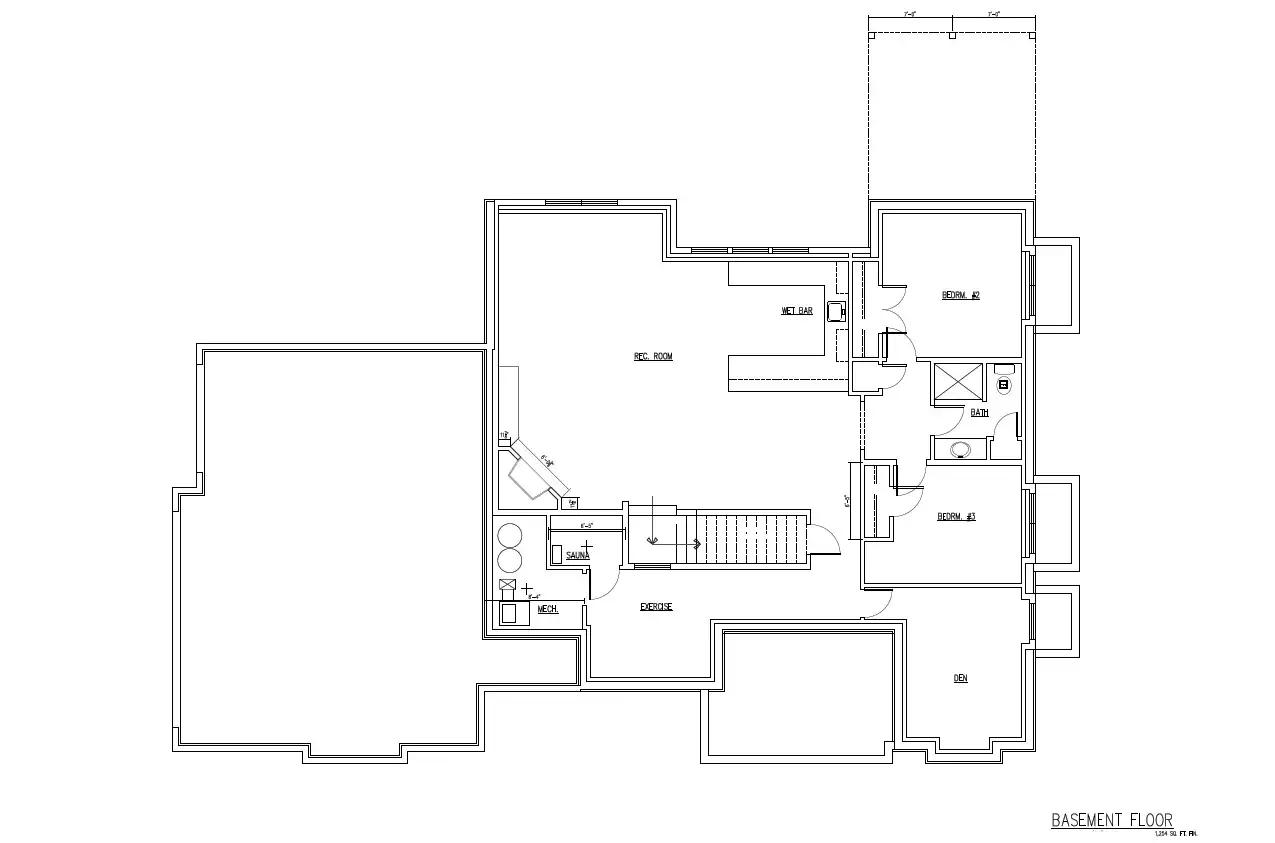 “European cottage” TJB #622 Home Plan Lower Floor Plan