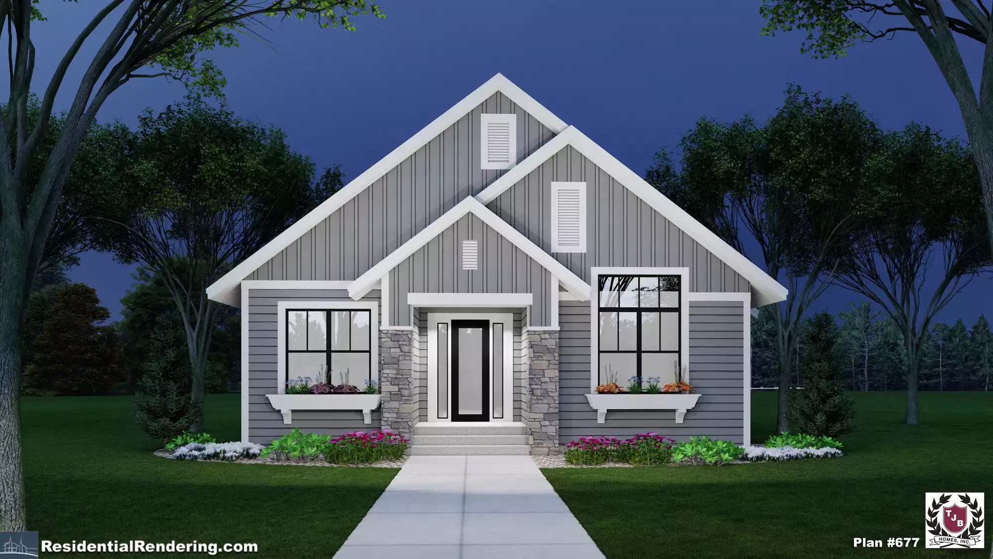 Tammy TJB #677 Home Plan Front Color Rendering