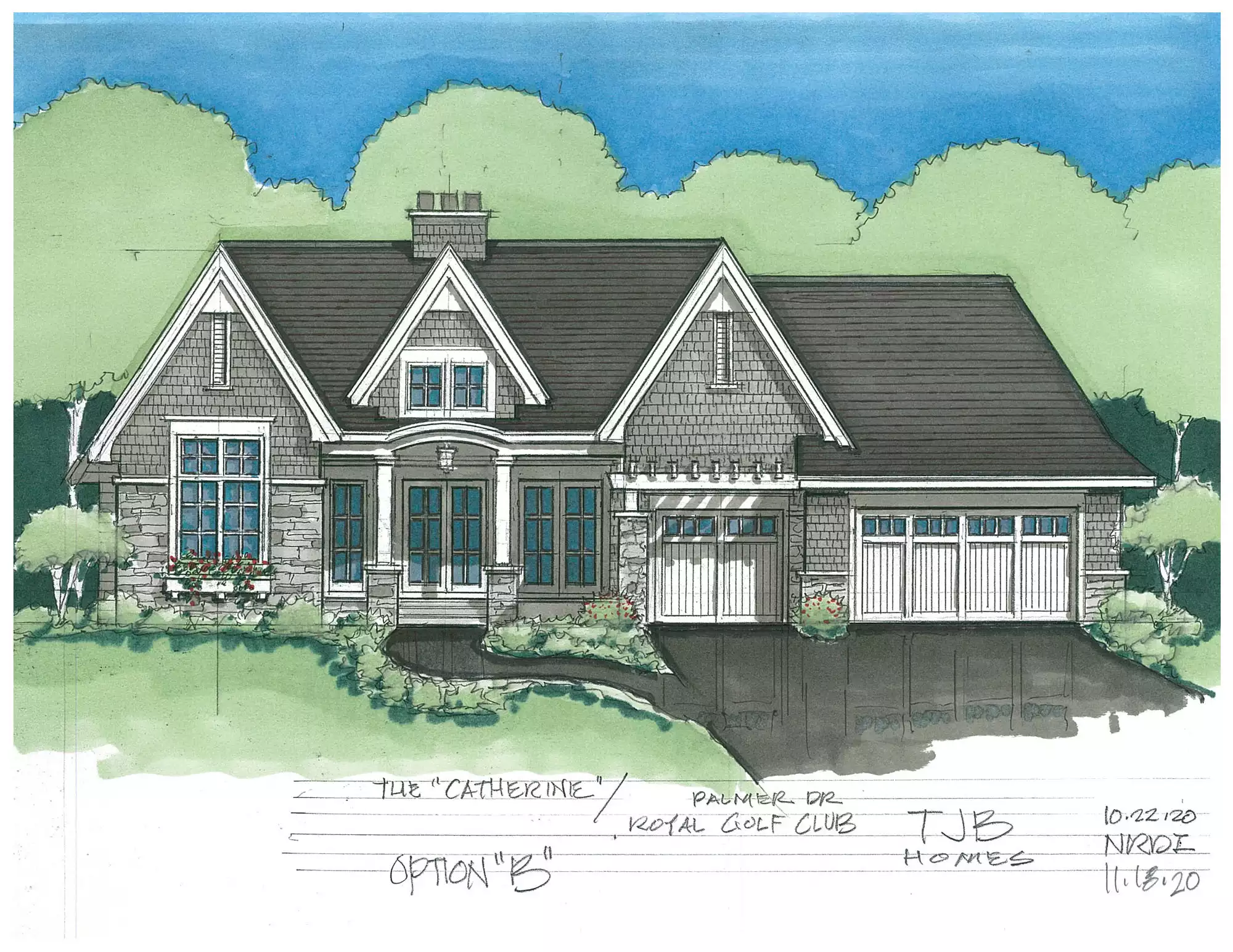 Catherine Home Plan Color Front Rendering