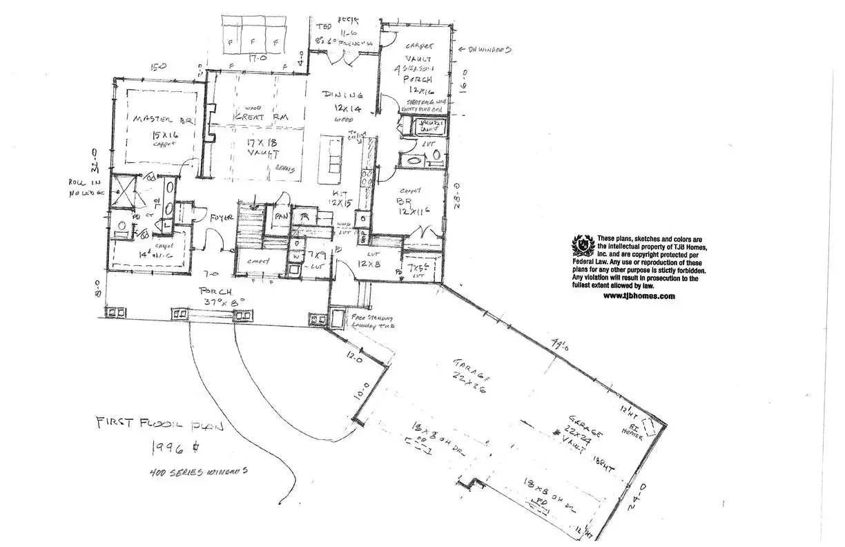 TJB #615 “Mauren” Home Plan Main Floor Plan