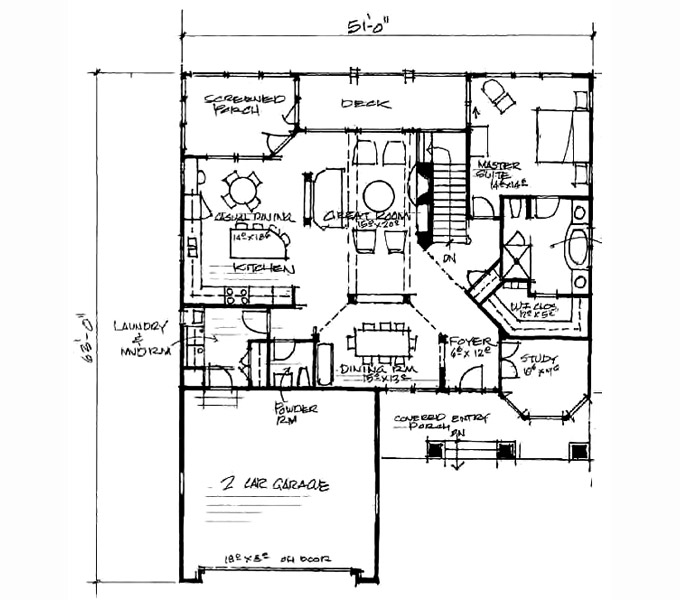 Home Plan Main Level Floor Plan