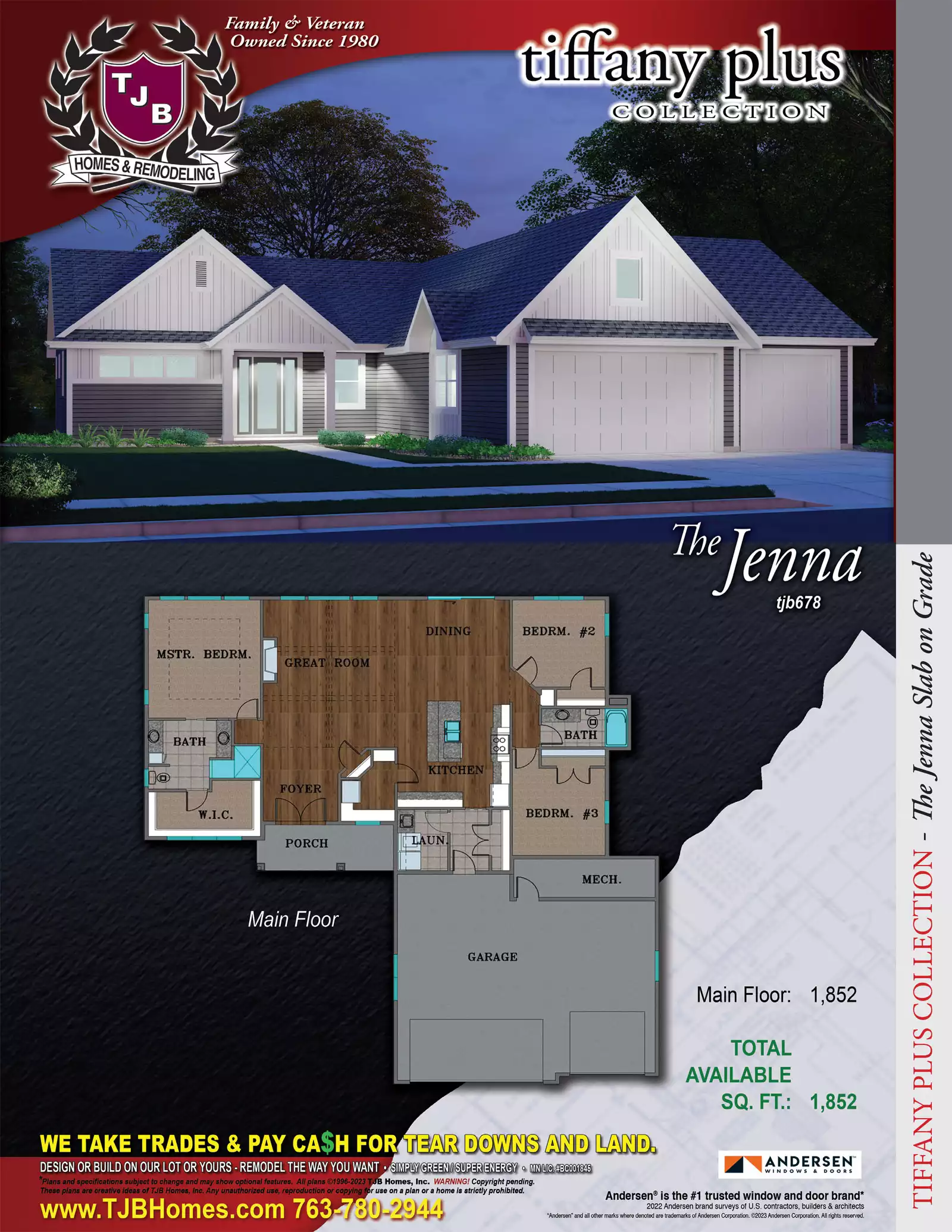 Jenna Slab on Grade Home Plan Brochure