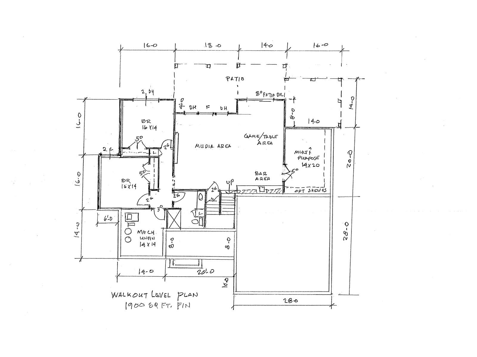 Hakan Home Plan Walkout Level Floor Plan