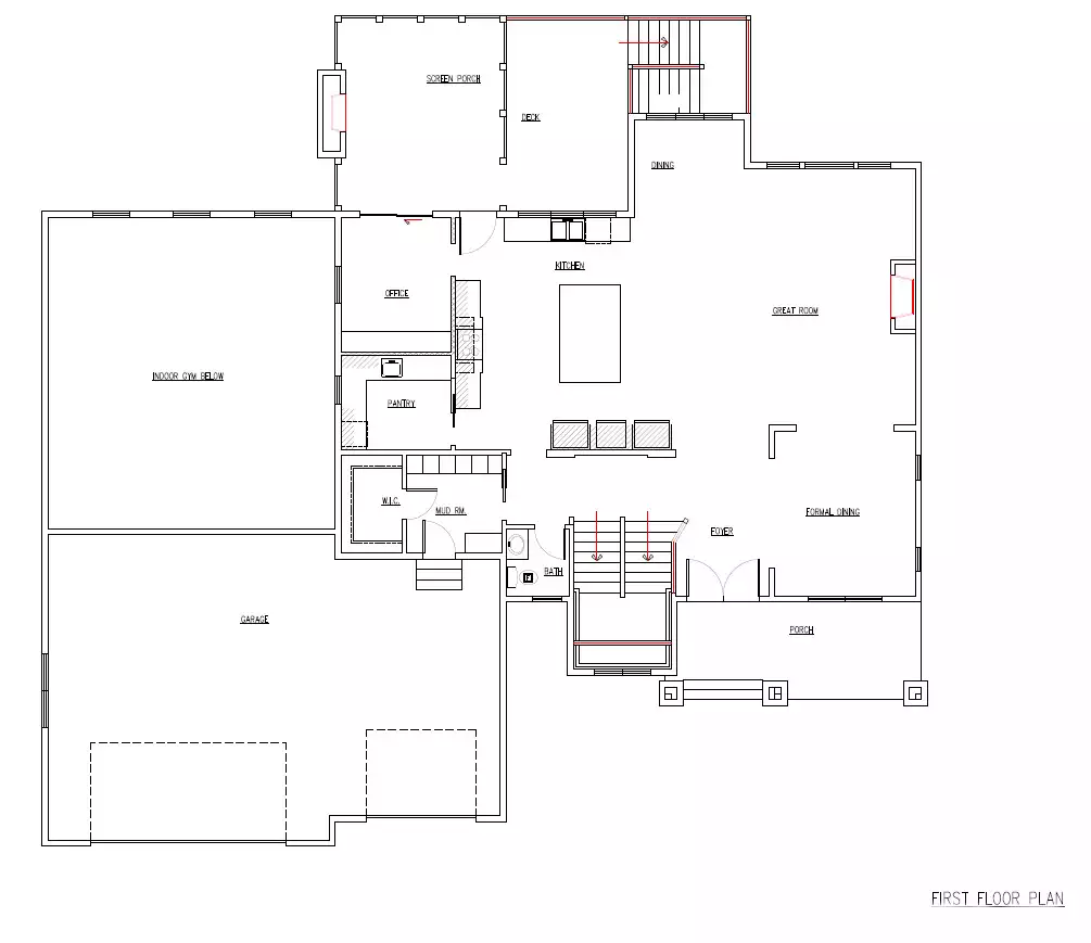 “Eric” Indoor Sports Room® Home Plan Main Floor Plan