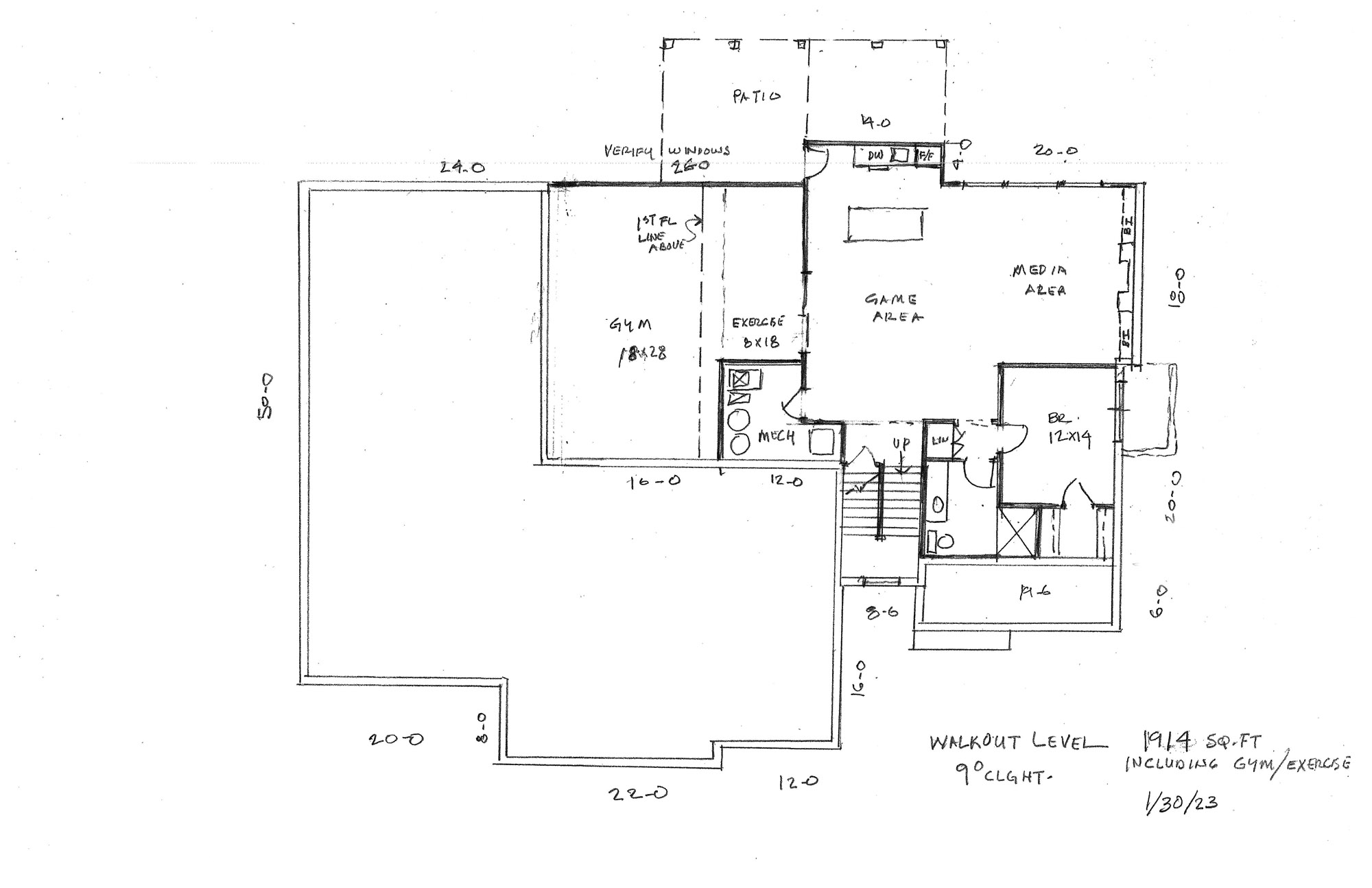 Michelle RV Garage Home Plan Walkout Level Floor Plan