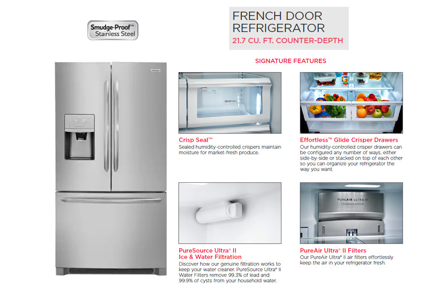 Stainless Steel French Door Refriderator