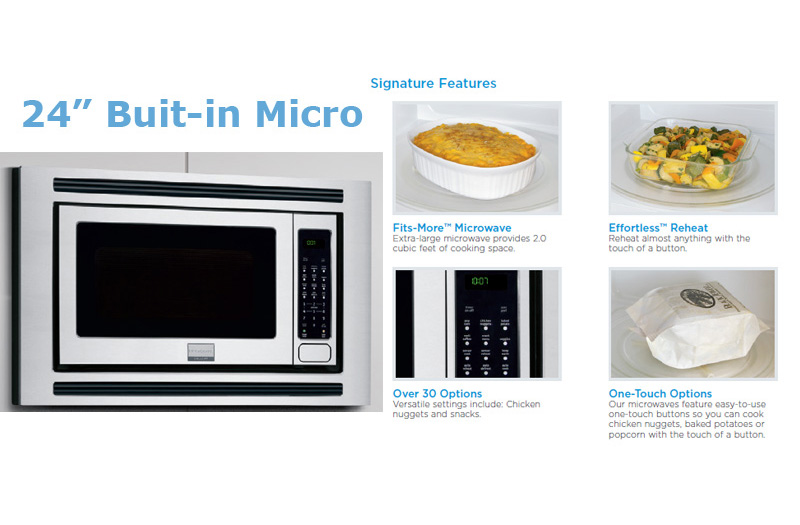 Stainless Steel 24&Prime; Built-In Microwave
