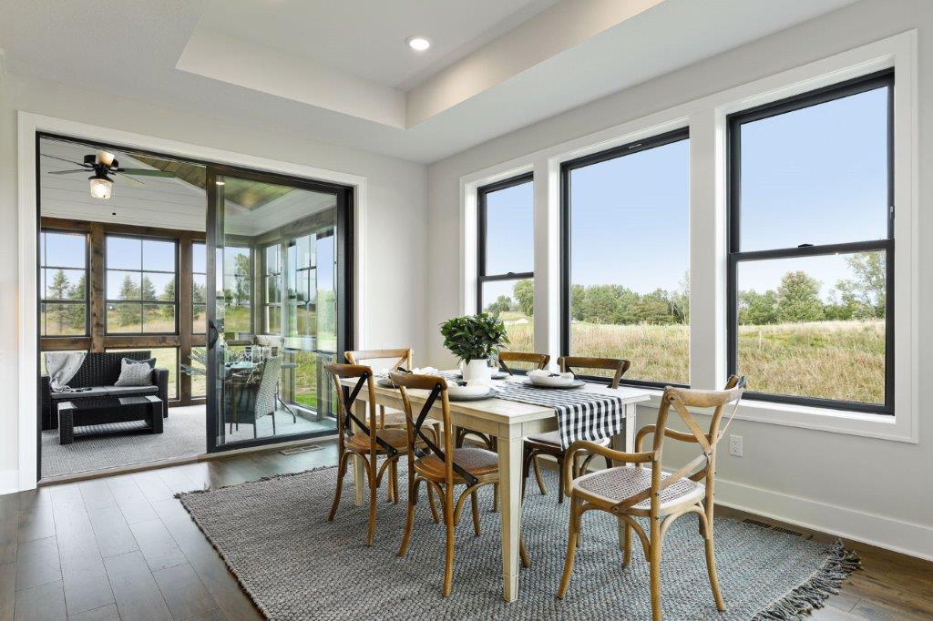 Dining space overlooking the golf course