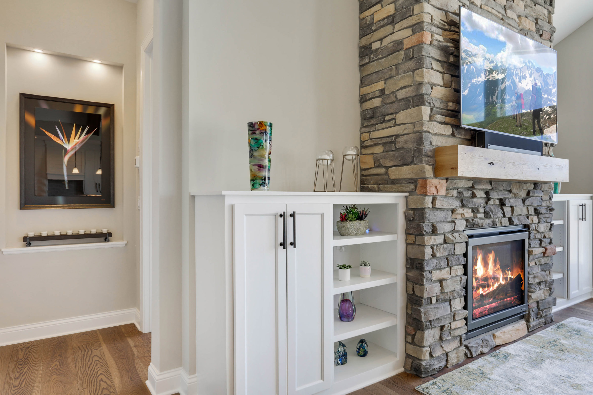 TJB Home Plan #499 Fireplace with Built-ins