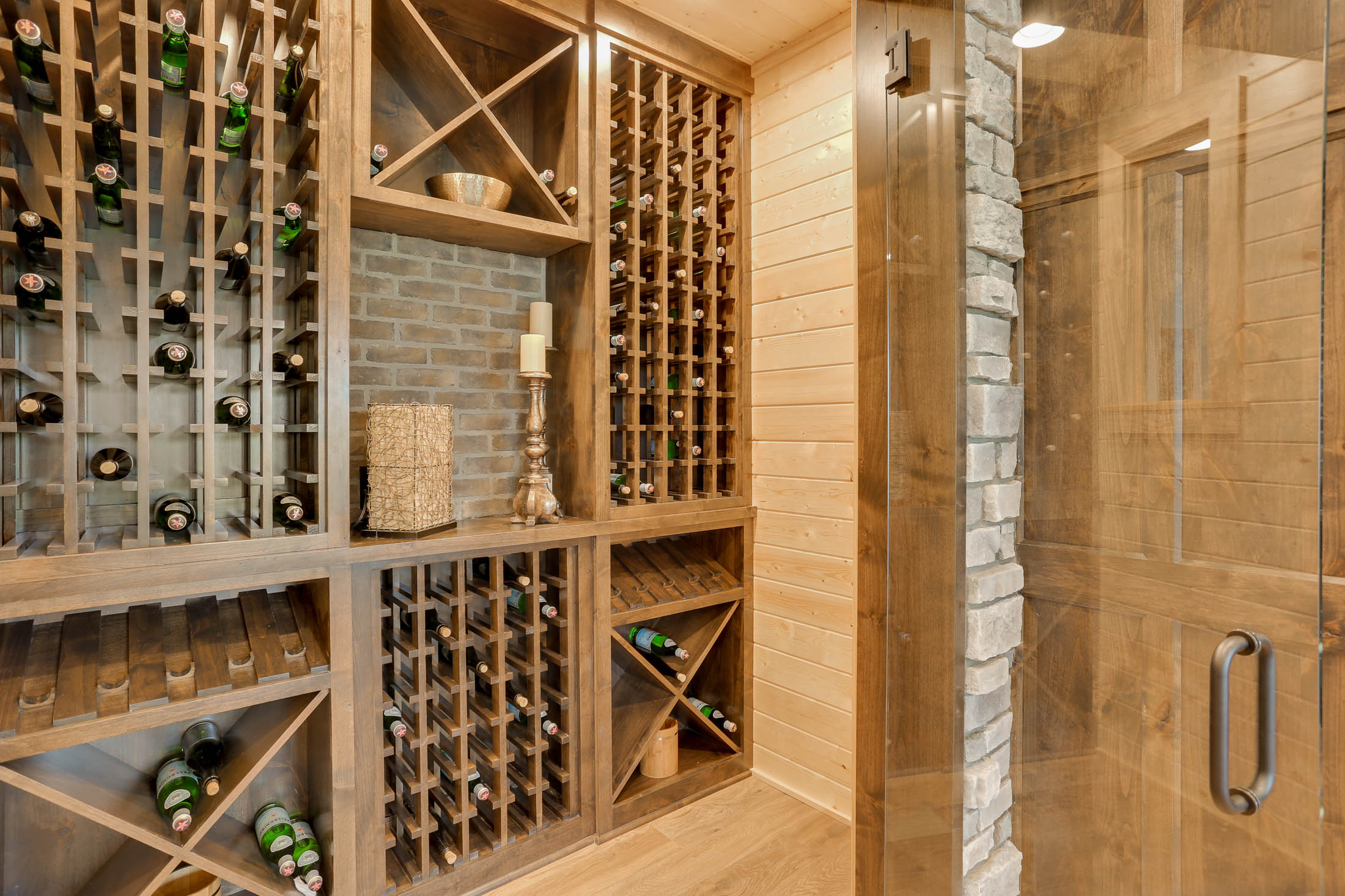 Wow look at the glass door wine cellar!