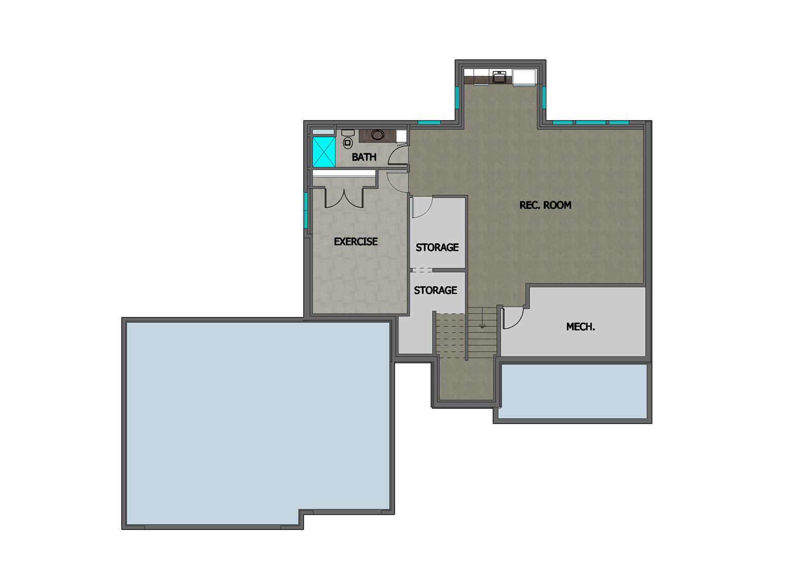 TJB #664 Lissa Home Plan Basement Floor Plan