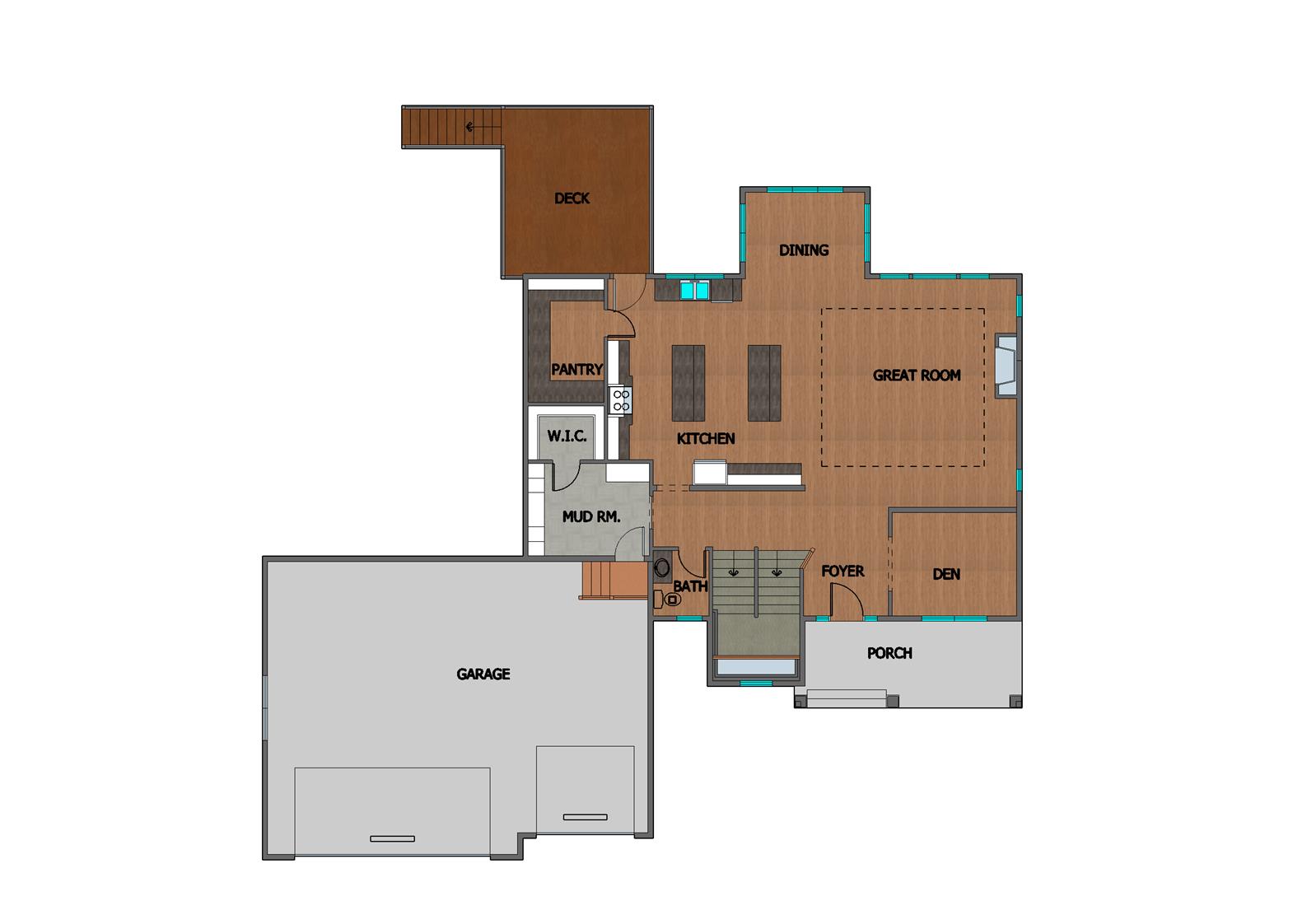 TJB #664 Lissa Home Plan Main Floor Plan