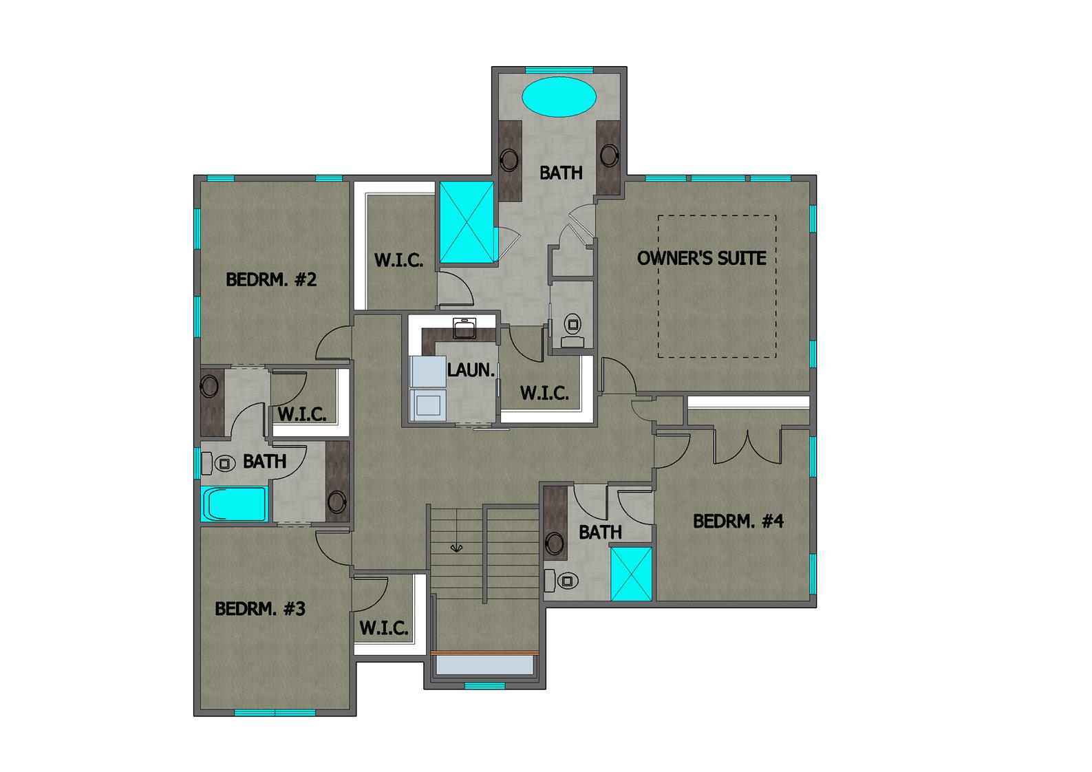 TJB #664 Lissa Home Plan Upper Floor Plan