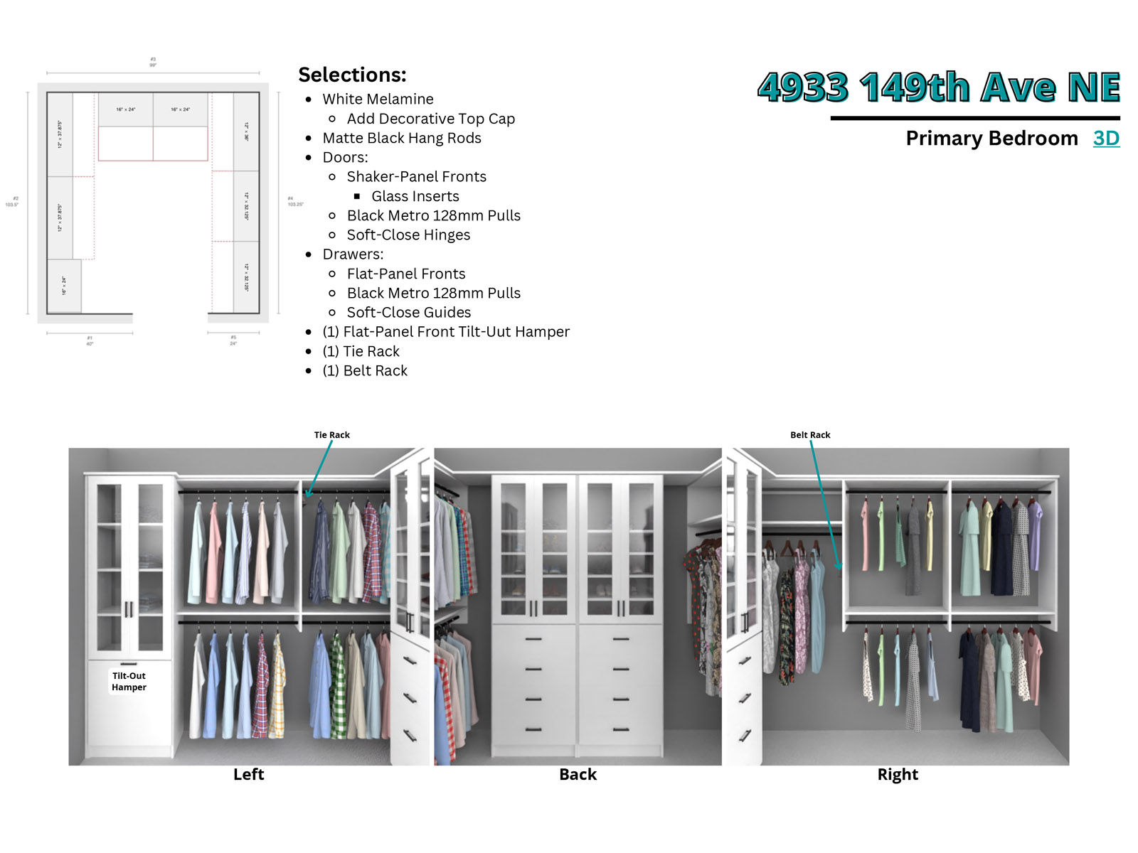The Madison Closet Selections Primary Bedroom