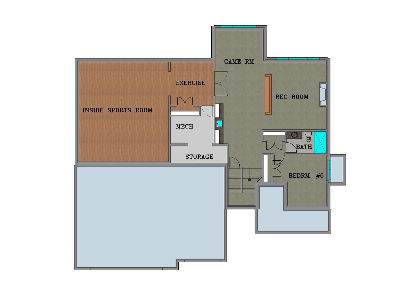 Hanna TJB #642 Home Plan Lower Floor Plan