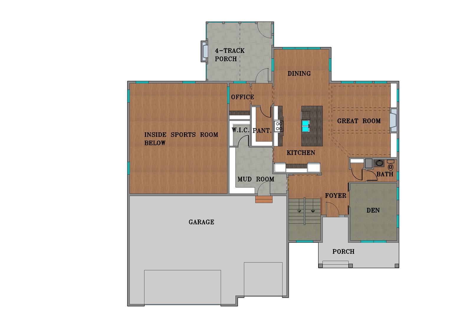 Hanna TJB #642 Home Plan Main Floor Plan