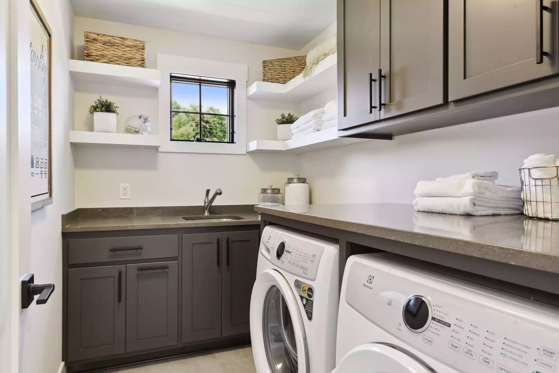 Laundry room with under counter washer & dryer