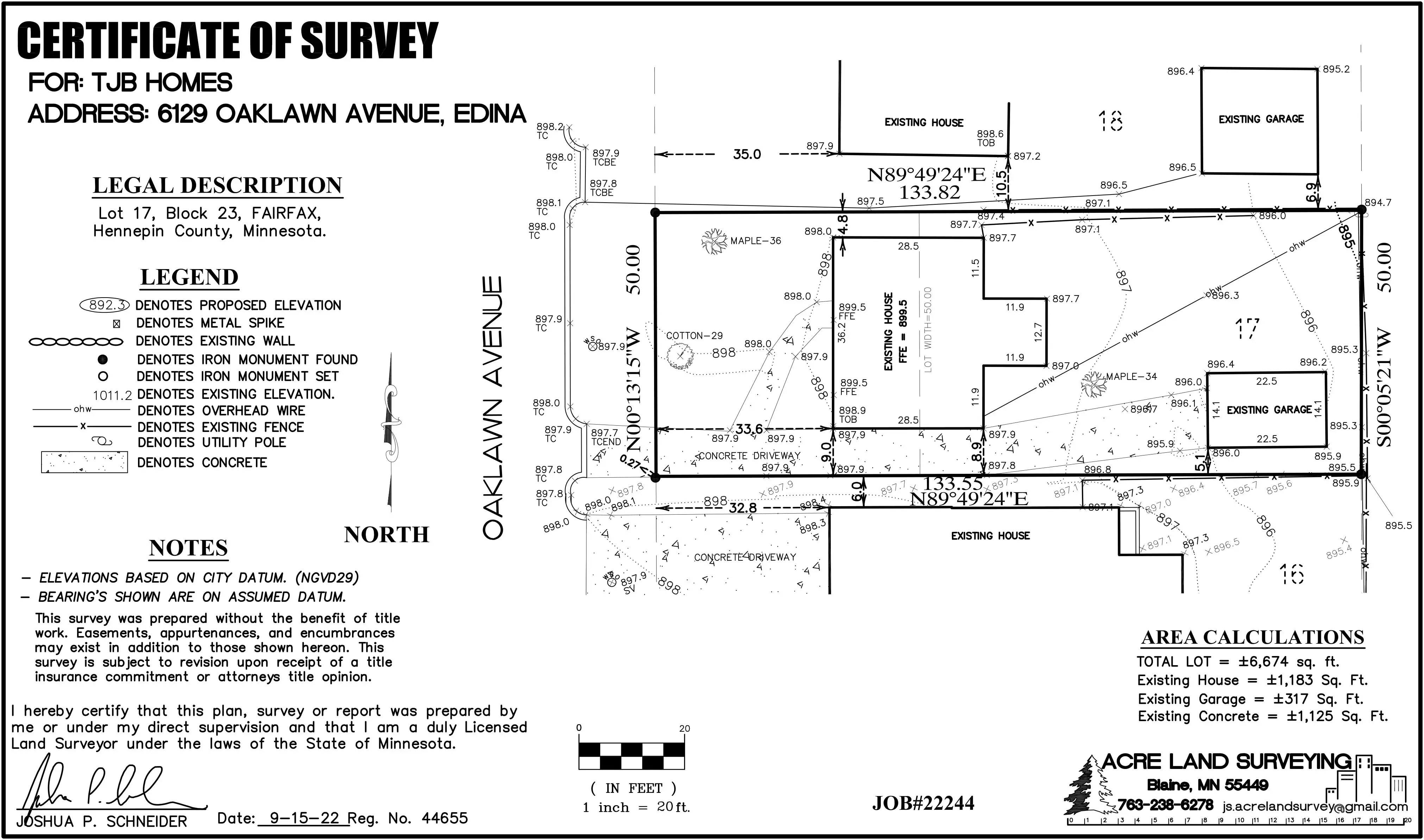 6129 Oaklawn Ave, Edina, MN 55424 Survey